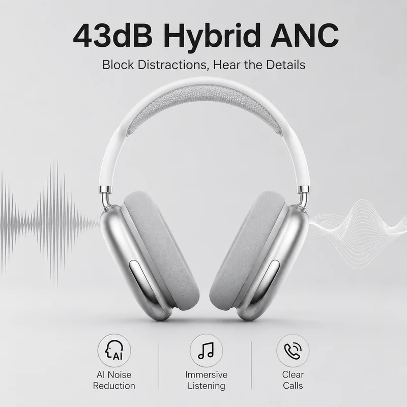 Anc Wireless Over Ear Headphones - Casque sans fil Bluetooth ANC supra-auriculaire