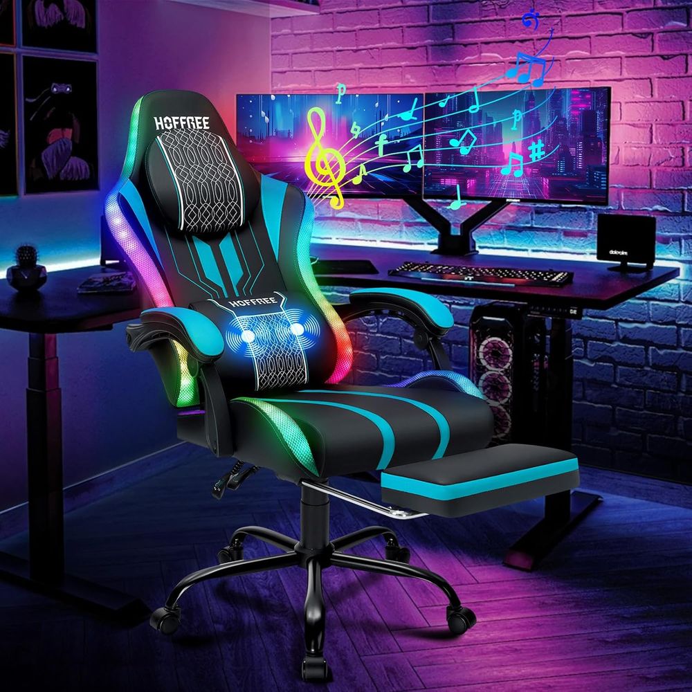 Speakers - Chaise de jeu avec lumières LED,