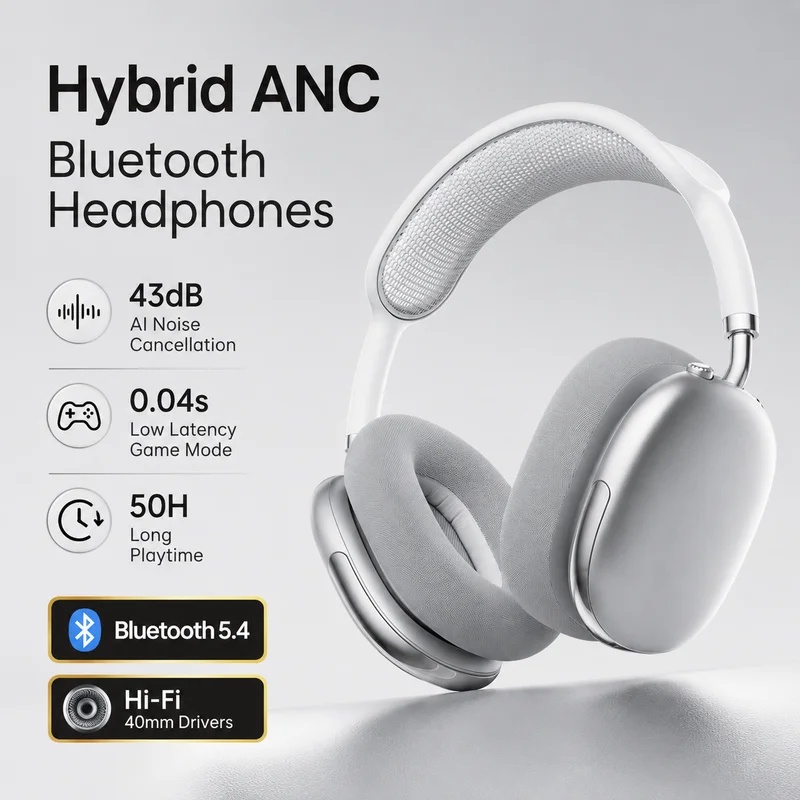 Casque sans fil Bluetooth ANC  - Anc Wireless Over Ear Headphones avis et prix