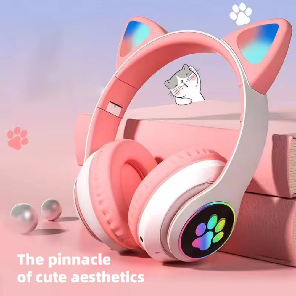 Casque Bluetooth sans fil plia - Cat Ear Bluetooth Headset Led avis et prix