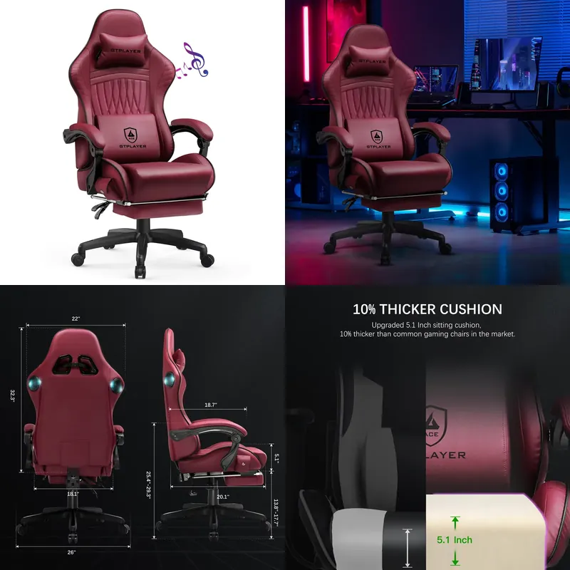 Chaise de jeu GTPLAYER avec ha - Speakers avis et prix